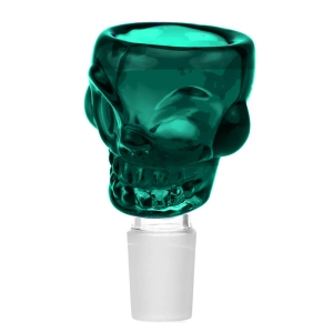 Glass Bowl Skull Teal Green szlif 18,8 mm